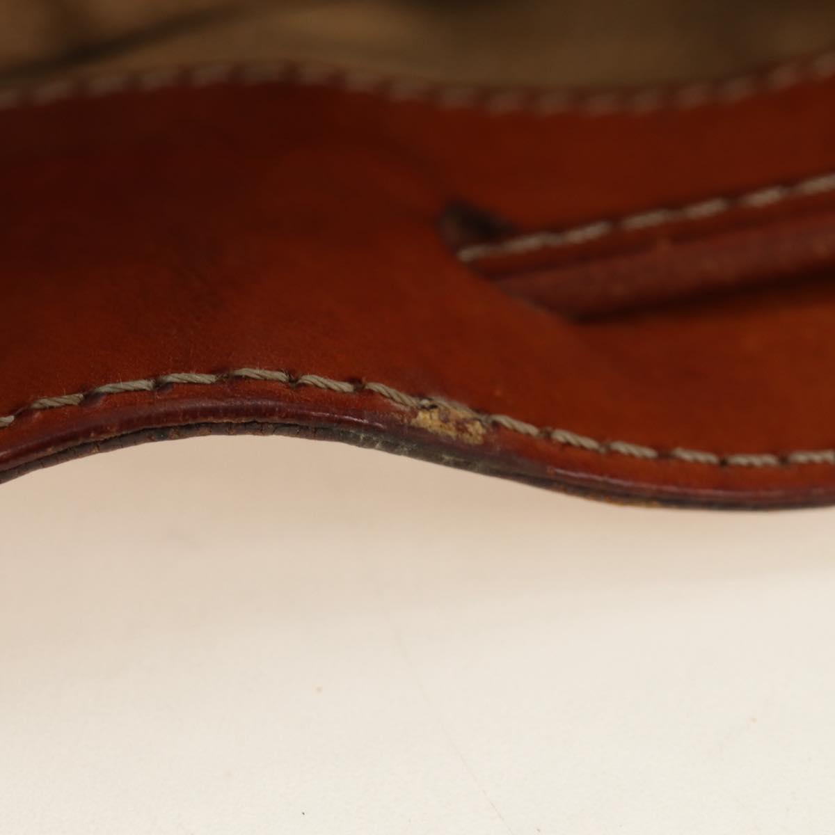 CELINE Macadam Canvas Shoulder Bag PVC Leather Brown Gold Auth 157577