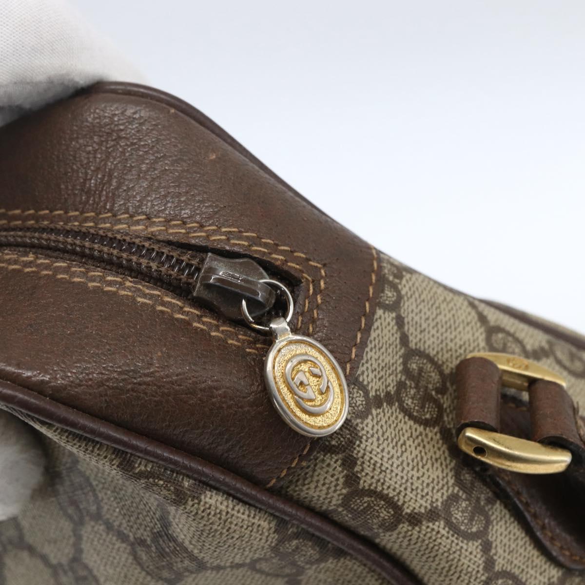 GUCCI GG Supreme Web Sherry Line Bag PVC Beige Gold 001 56 6472 Auth 157580