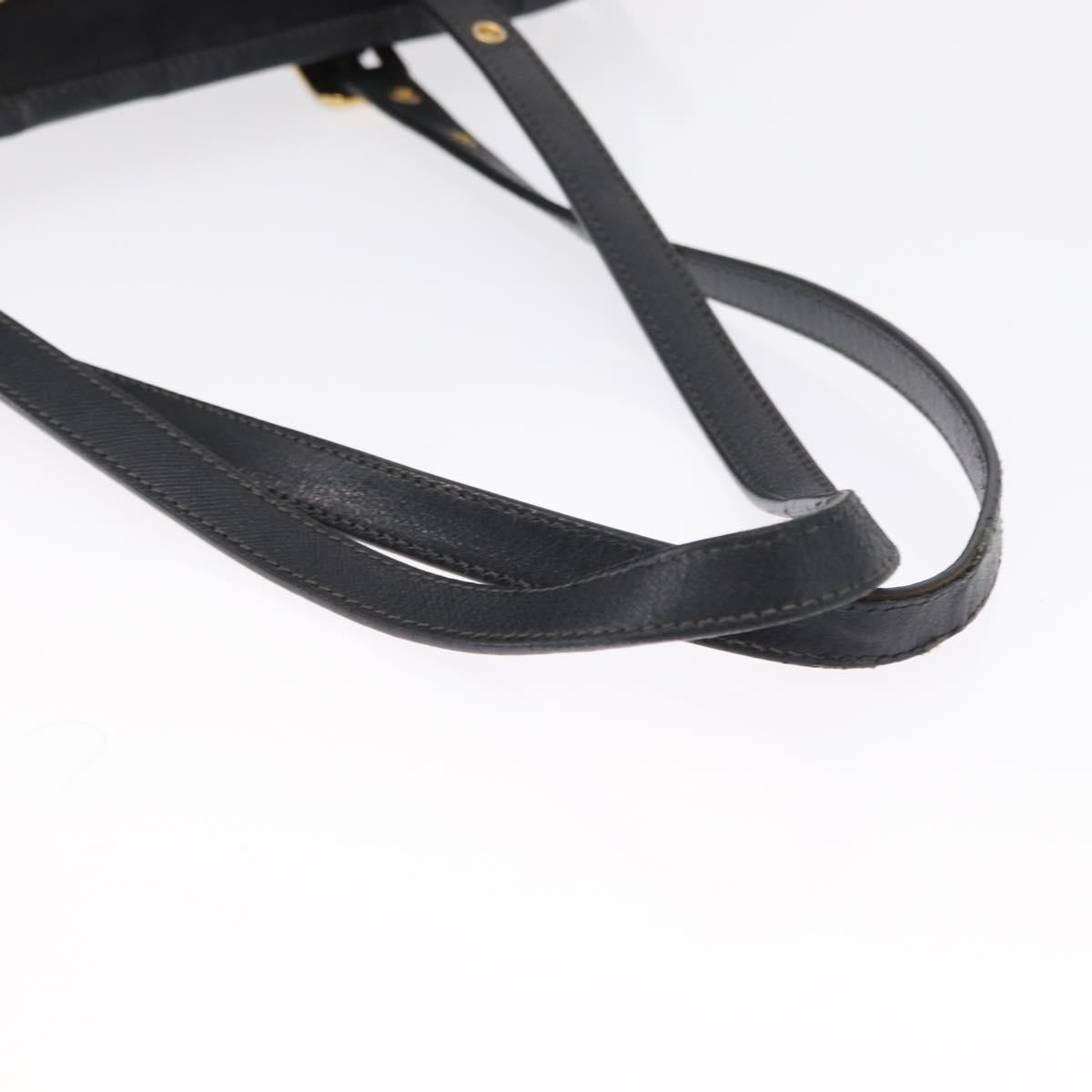 PRADA Tote Bag Nylon Black Gold Auth 157581