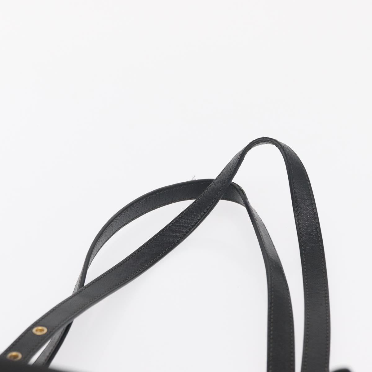 PRADA Tote Bag Nylon Black Gold Auth 157581