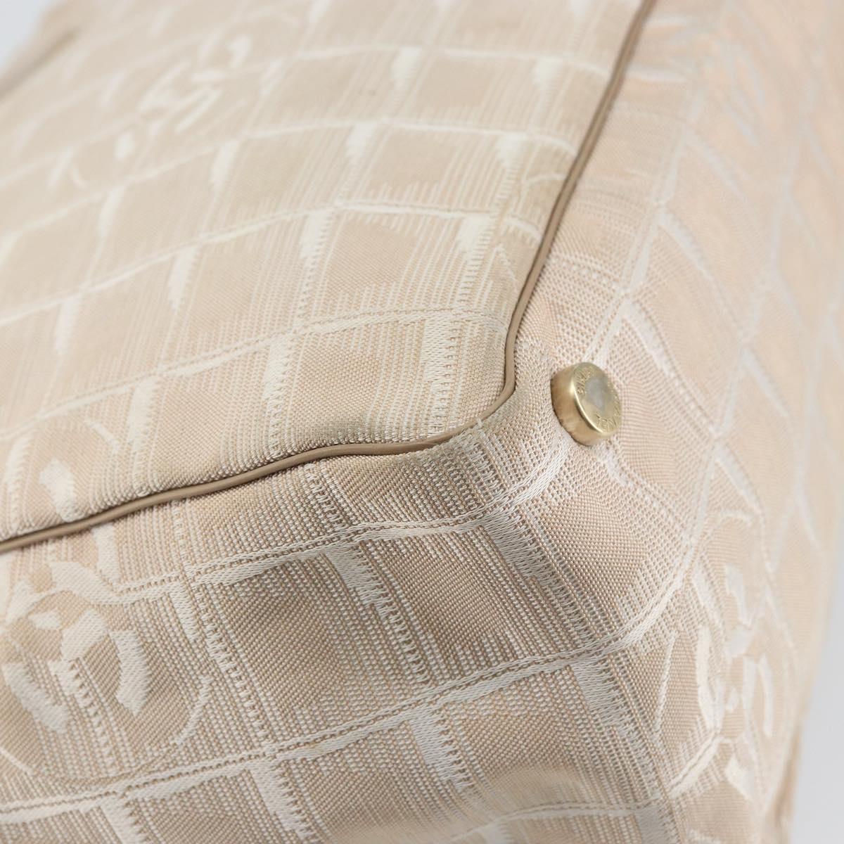 CHANEL New Travel Line Tote Bag Nylon Beige Gold CC Auth 157584