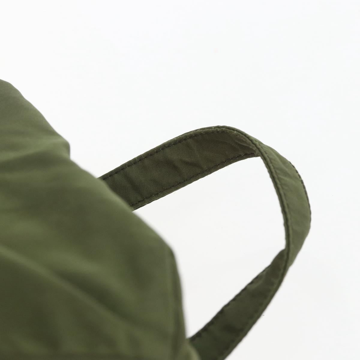 PRADA Backpack Nylon Khaki Silver Auth 157586