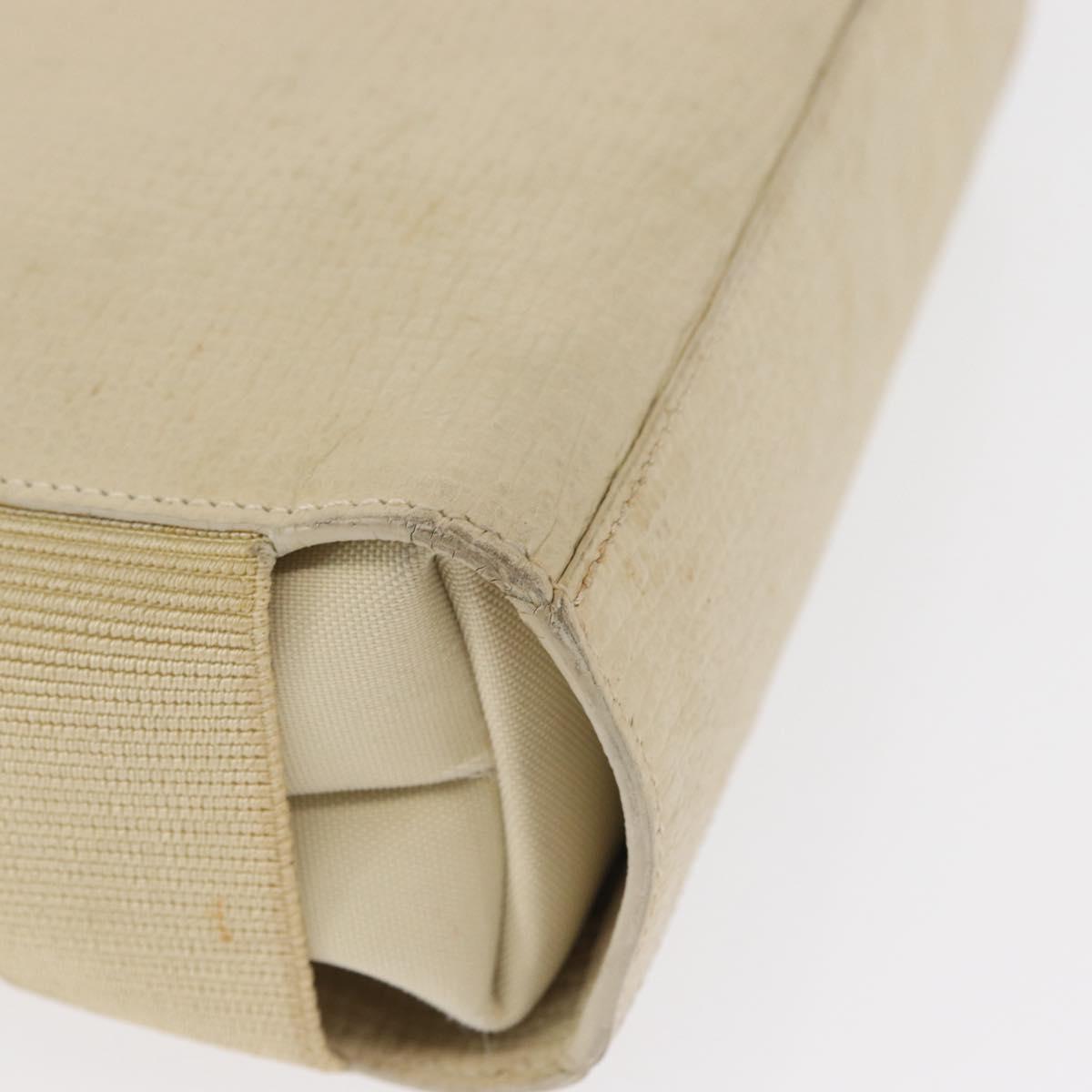 LOEWE Shoulder Bag Leather White Silver Auth 157588