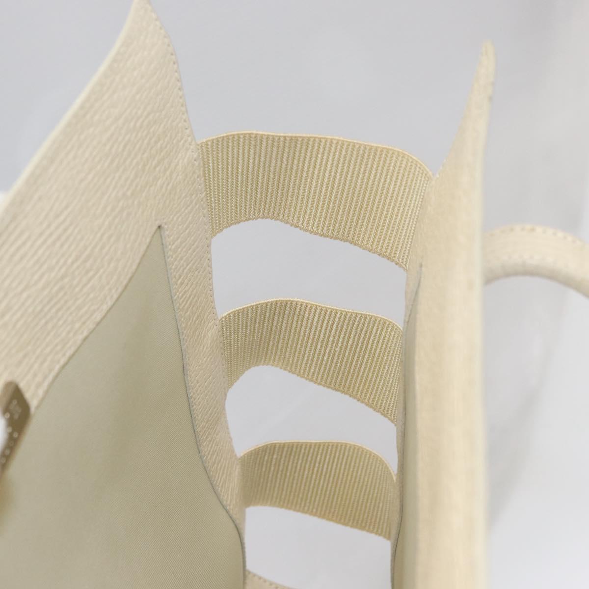 LOEWE Shoulder Bag Leather White Silver Auth 157588