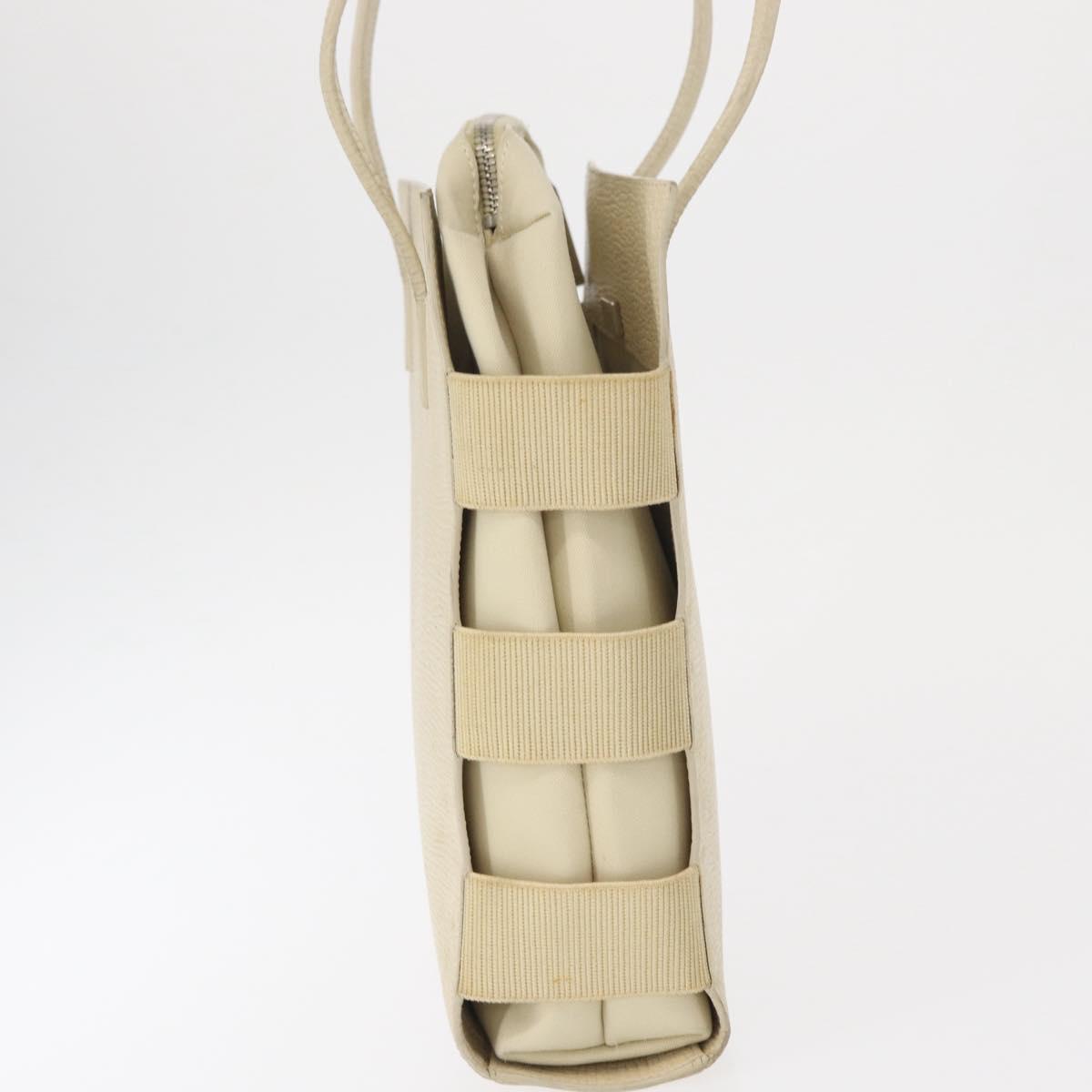 LOEWE Shoulder Bag Leather White Silver Auth 157588