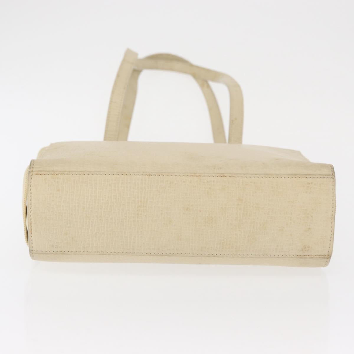 LOEWE Shoulder Bag Leather White Silver Auth 157588