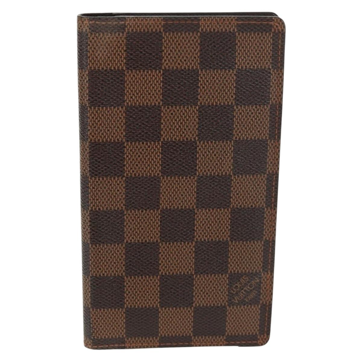 LOUIS VUITTON Damier Ebene Agenda Poche Note Cover R20703 LV Auth 157594V