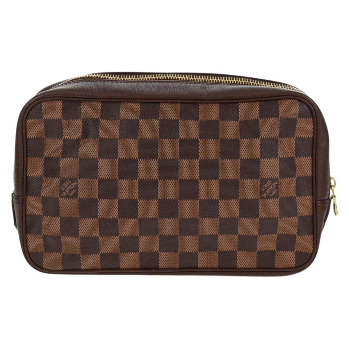 LOUIS VUITTON Damier Ebene Trousse Toilette 25 Clutch Bag N47624 LV Auth 157599V