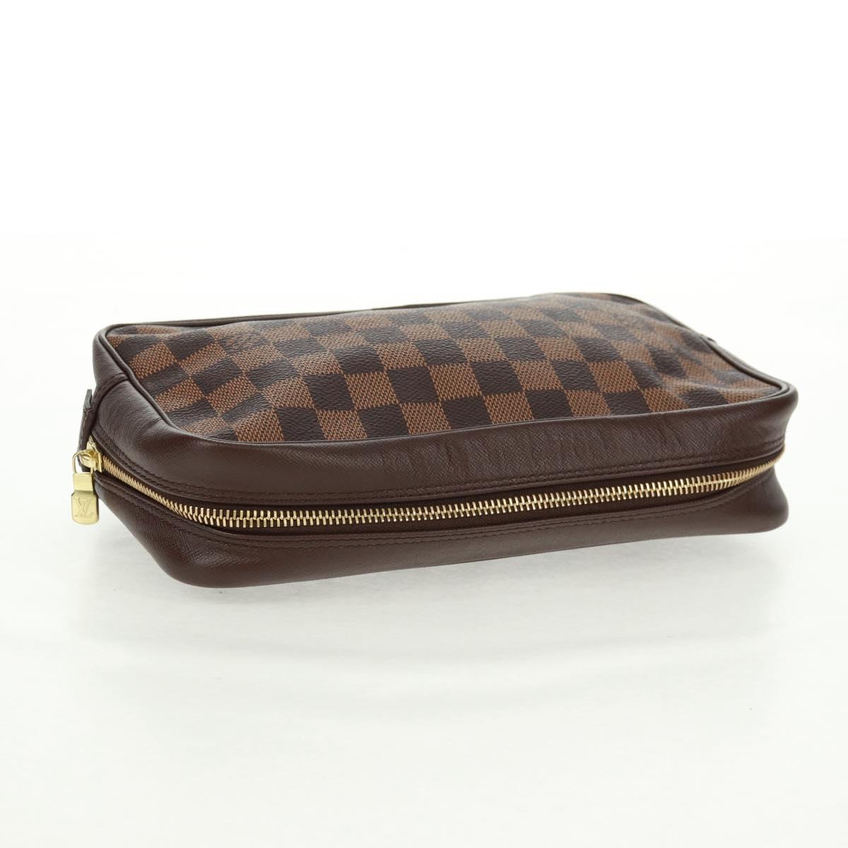 LOUIS VUITTON Damier Ebene Trousse Toilette 25 Clutch Bag N47624 LV Auth 157599V