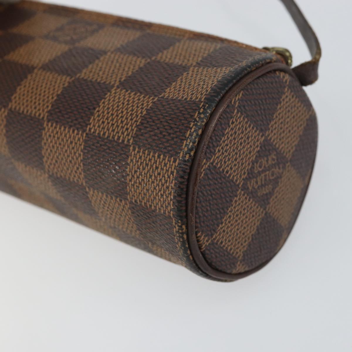 LOUIS VUITTON Damier Ebene Papillon Pouch LV Auth 157603