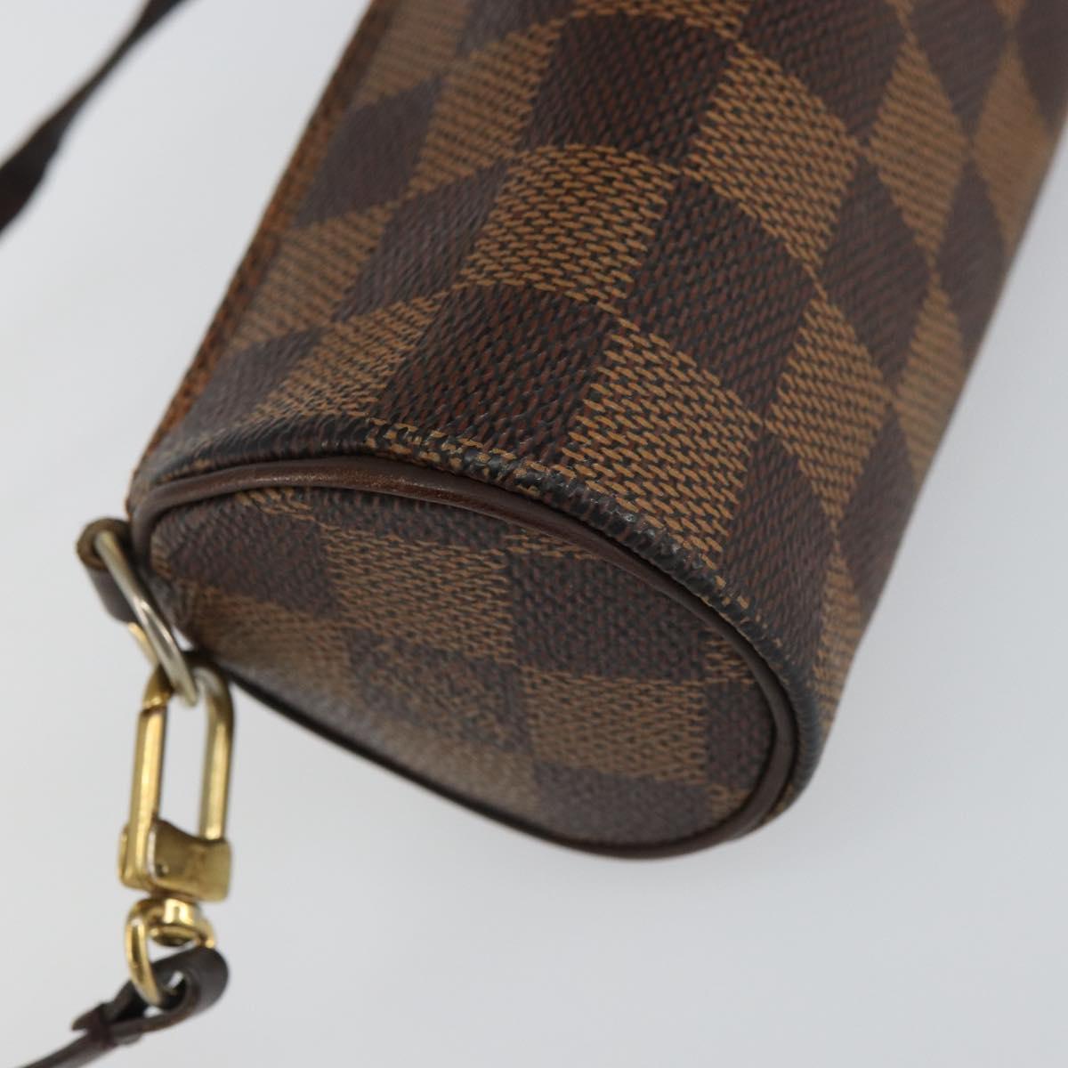 LOUIS VUITTON Damier Ebene Papillon Pouch LV Auth 157603