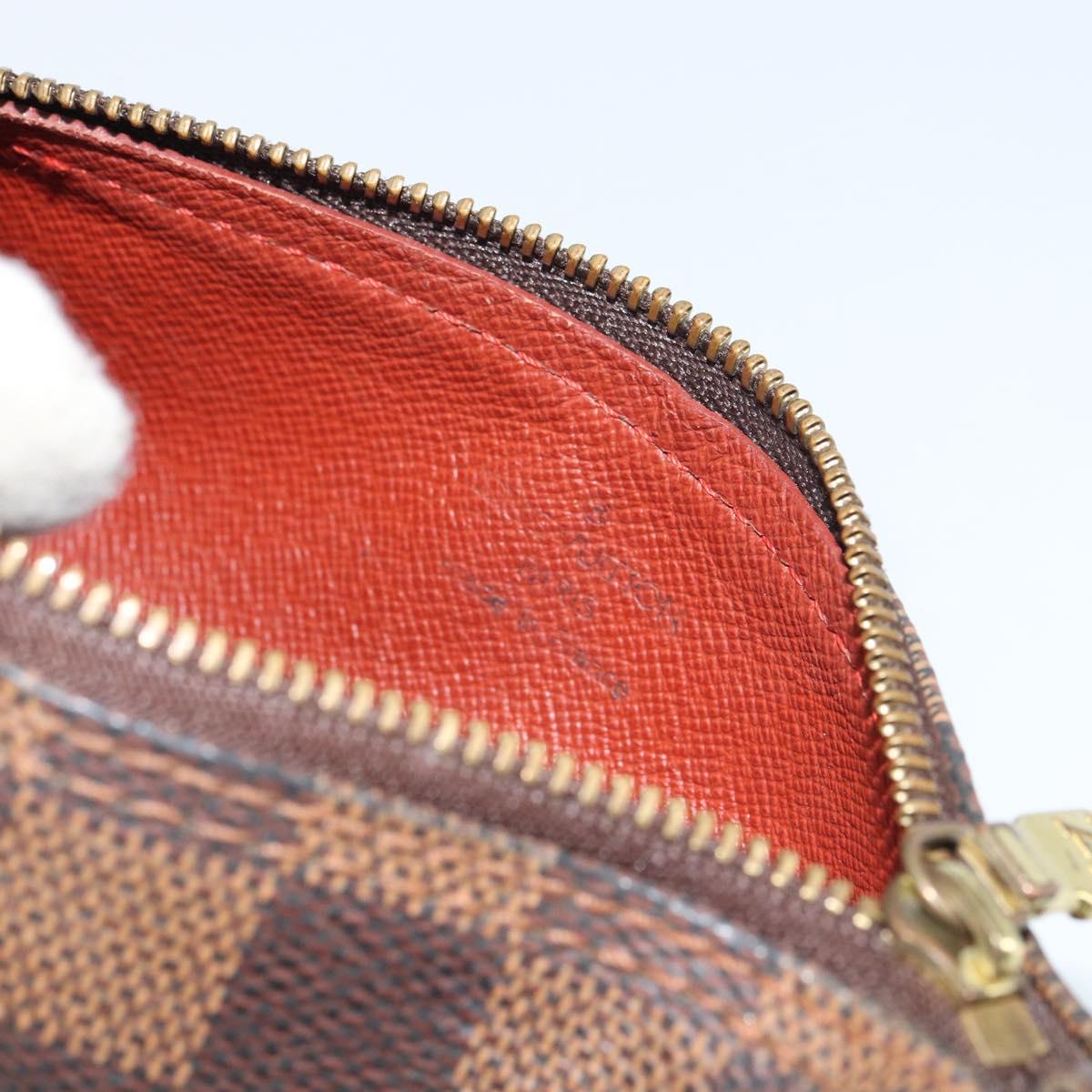 LOUIS VUITTON Damier Ebene Papillon Pouch LV Auth 157603