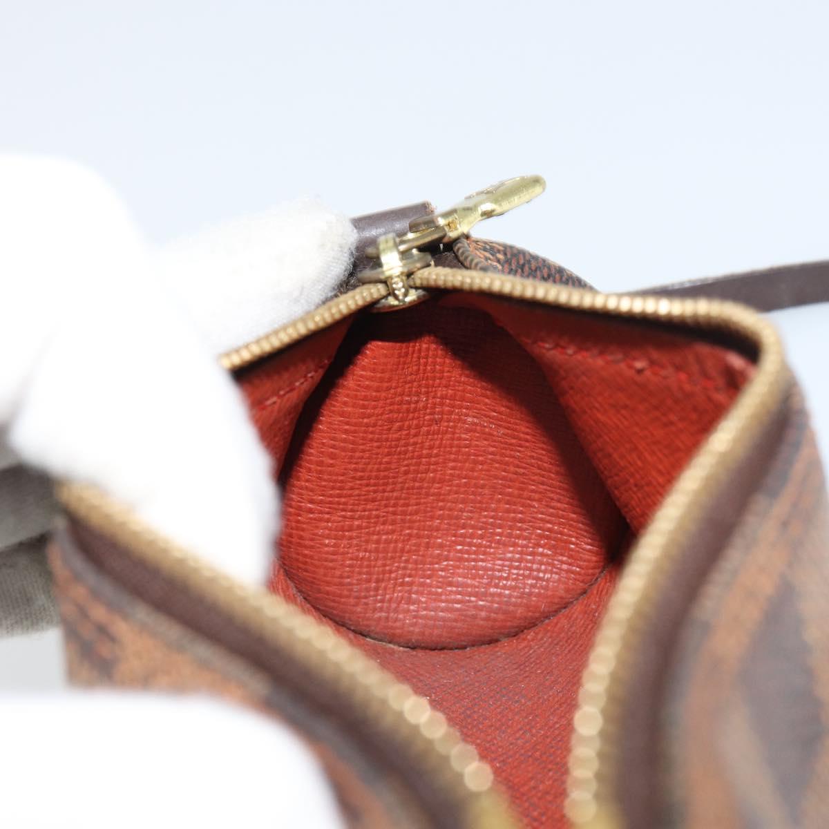 LOUIS VUITTON Damier Ebene Papillon Pouch LV Auth 157603