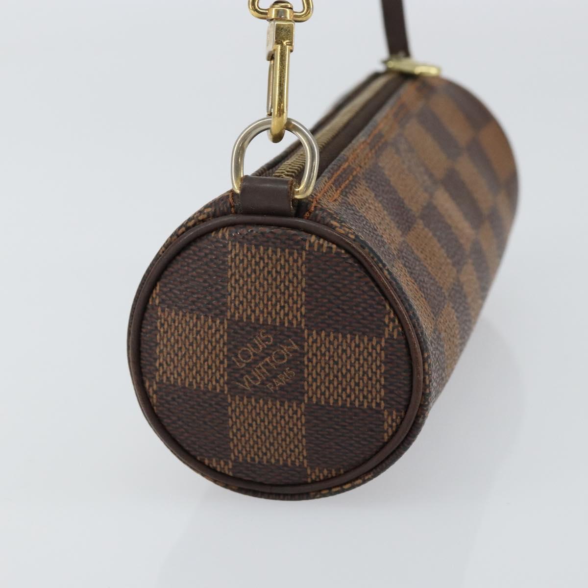 LOUIS VUITTON Damier Ebene Papillon Pouch LV Auth 157603