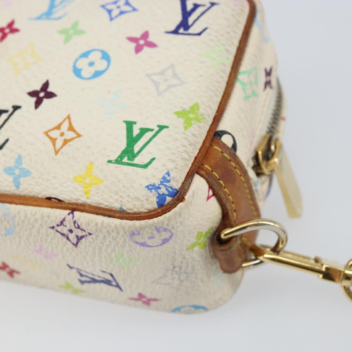 LOUIS VUITTON Monogram Multicolor Trousse Wapity Pouch White M58033 Auth 157605