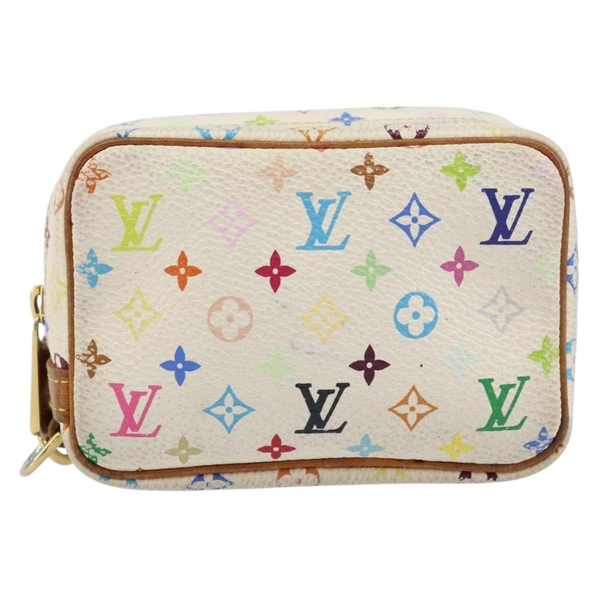 LOUIS VUITTON Monogram Multicolor Trousse Wapity Pouch White M58033 Auth 157605