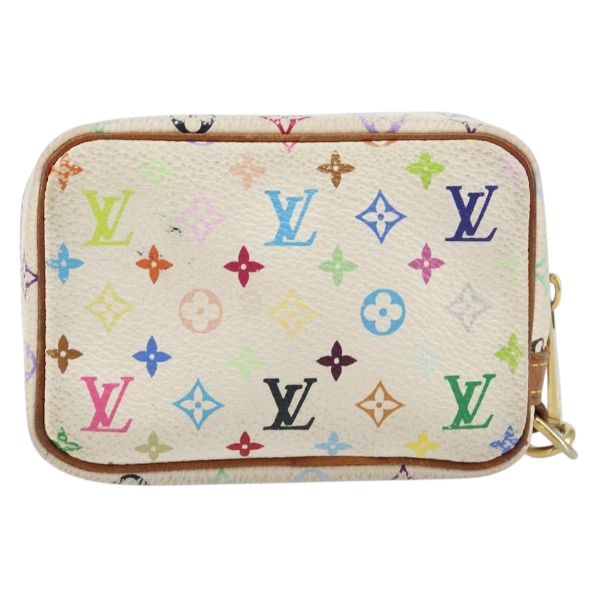 LOUIS VUITTON Monogram Multicolor Trousse Wapity Pouch White M58033 Auth 157605