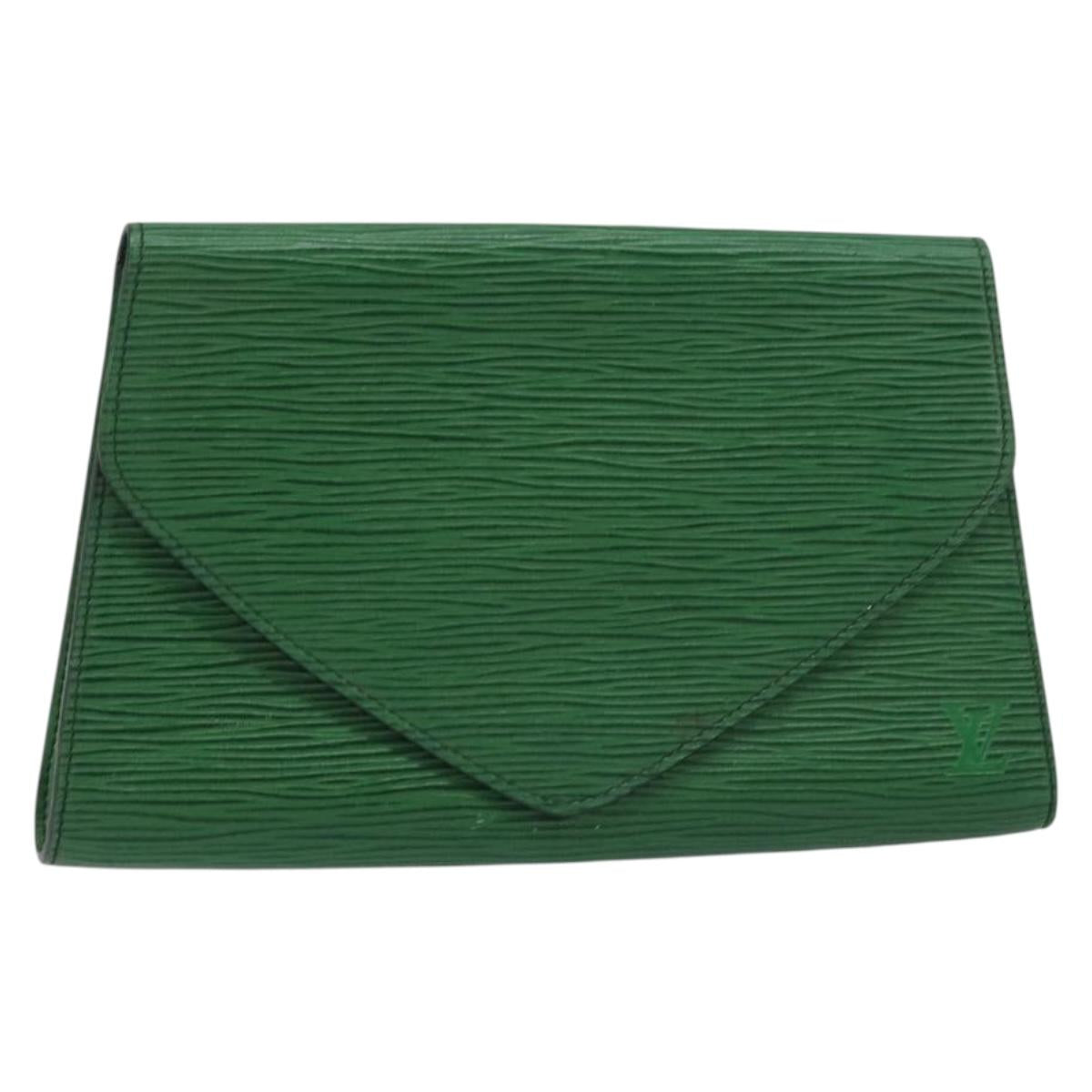 LOUIS VUITTON Epi Art Deco Clutch Bag Green M52634 LV Auth 157611
