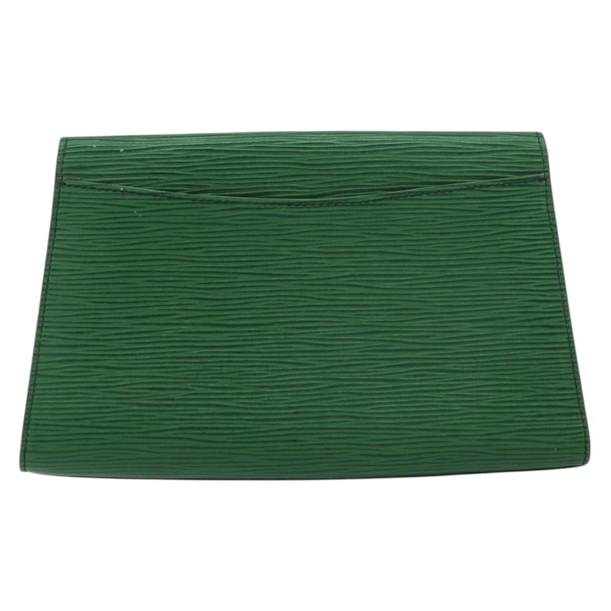 LOUIS VUITTON Epi Art Deco Clutch Bag Green M52634 LV Auth 157611