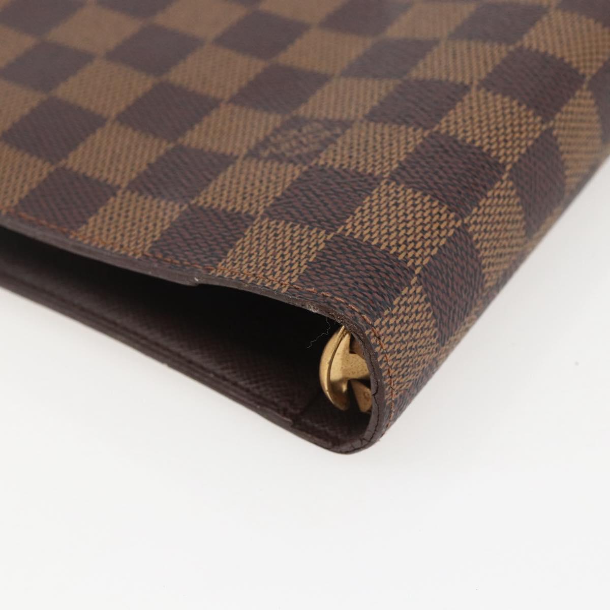 LOUIS VUITTON Damier Ebene Agenda MM Day Planner Cover R20240 LV Auth 157613