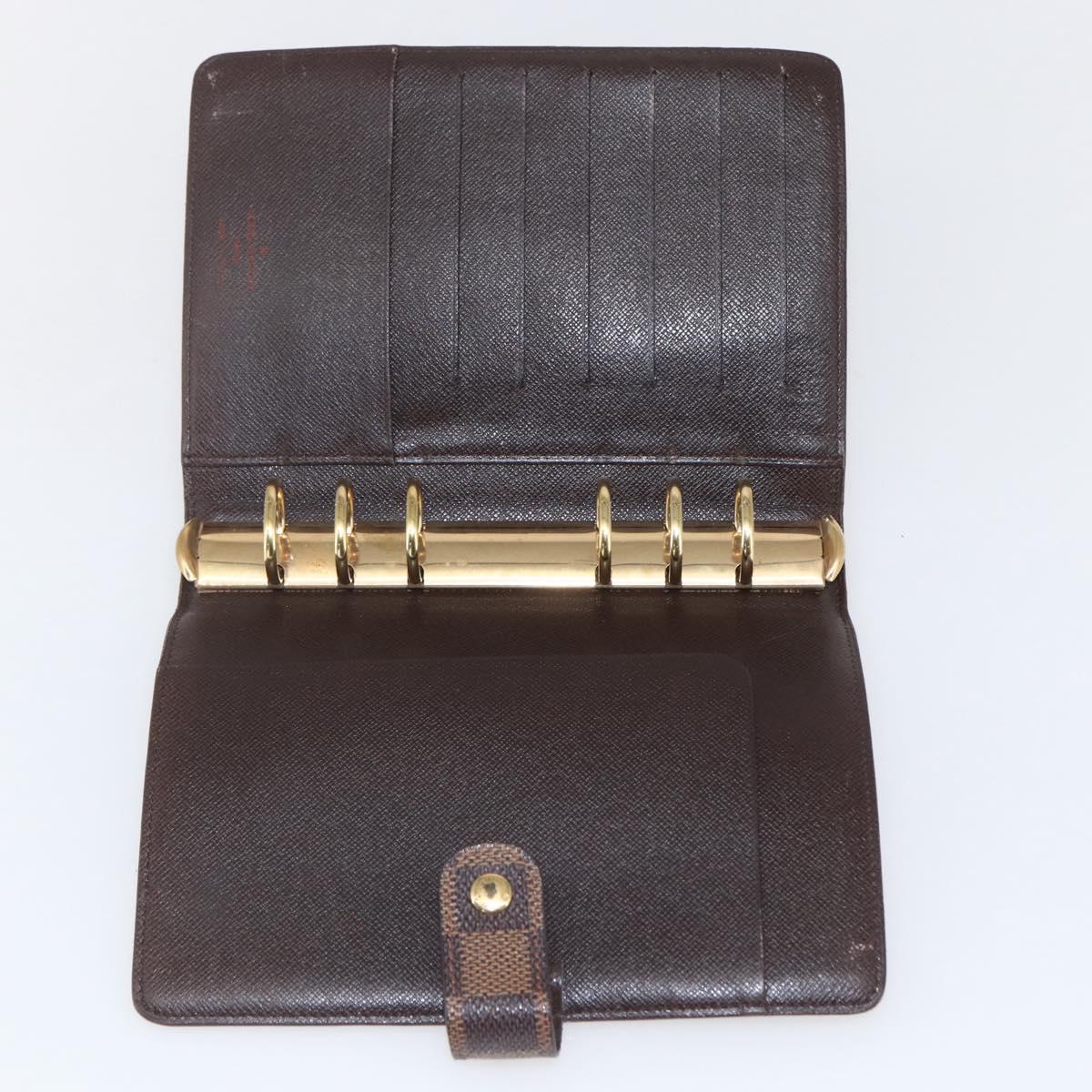 LOUIS VUITTON Damier Ebene Agenda MM Day Planner Cover R20240 LV Auth 157613