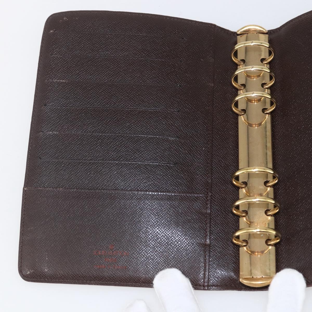 LOUIS VUITTON Damier Ebene Agenda MM Day Planner Cover R20240 LV Auth 157613