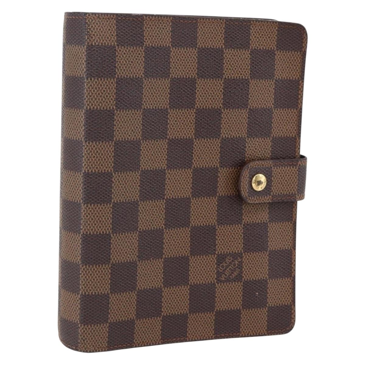 LOUIS VUITTON Damier Ebene Agenda MM Day Planner Cover R20240 LV Auth 157613