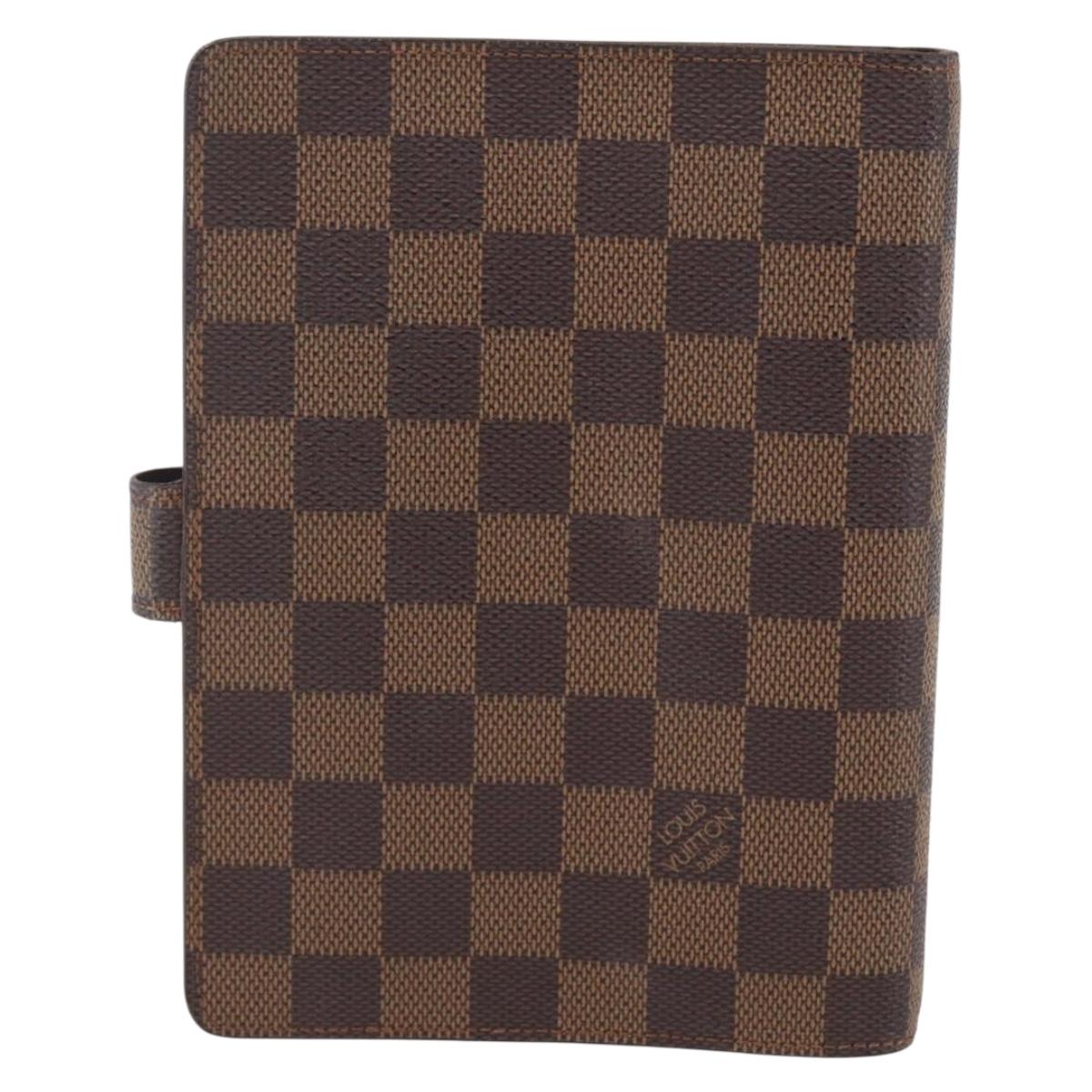 LOUIS VUITTON Damier Ebene Agenda MM Day Planner Cover R20240 LV Auth 157613