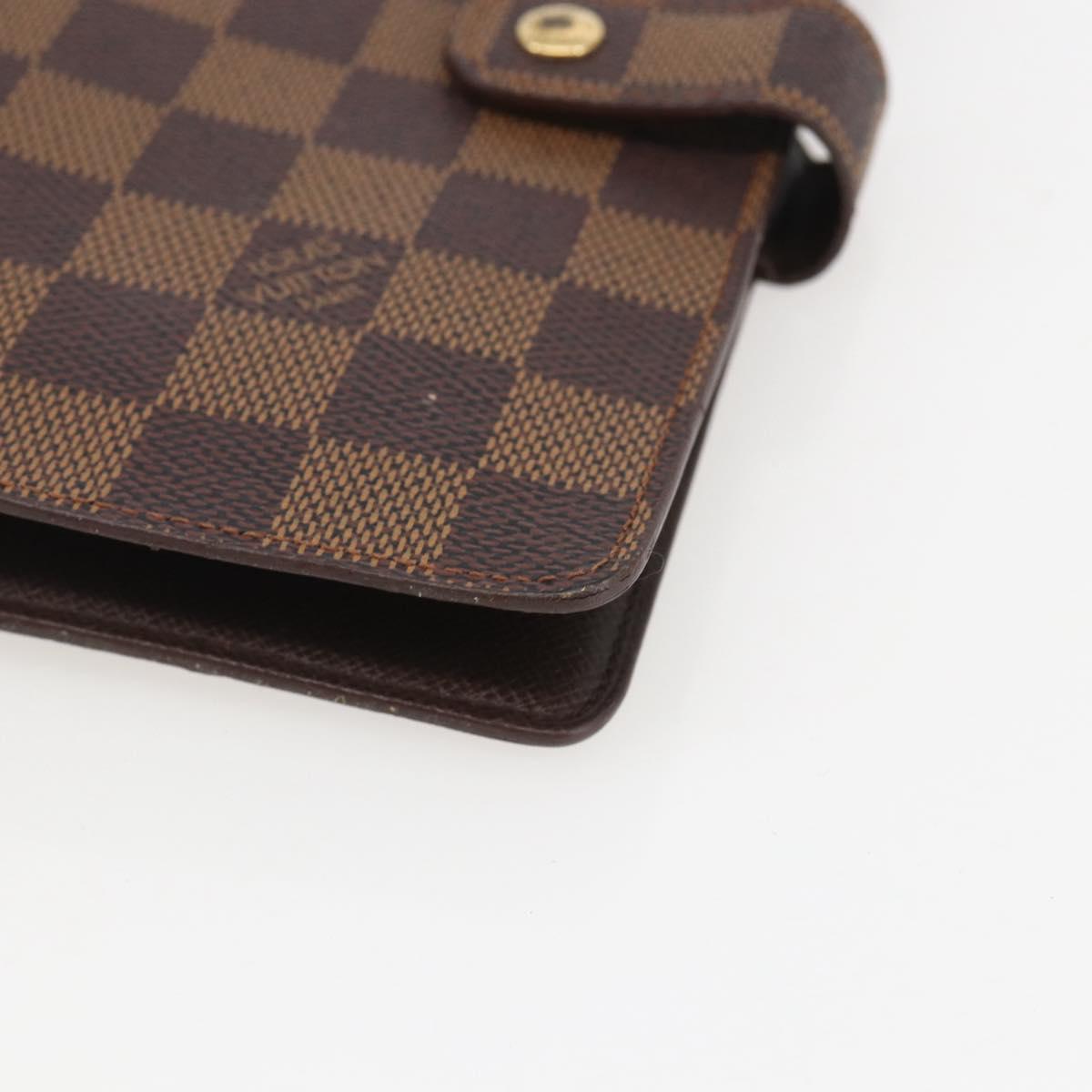 LOUIS VUITTON Damier Ebene Agenda MM Day Planner Cover R20240 LV Auth 157613