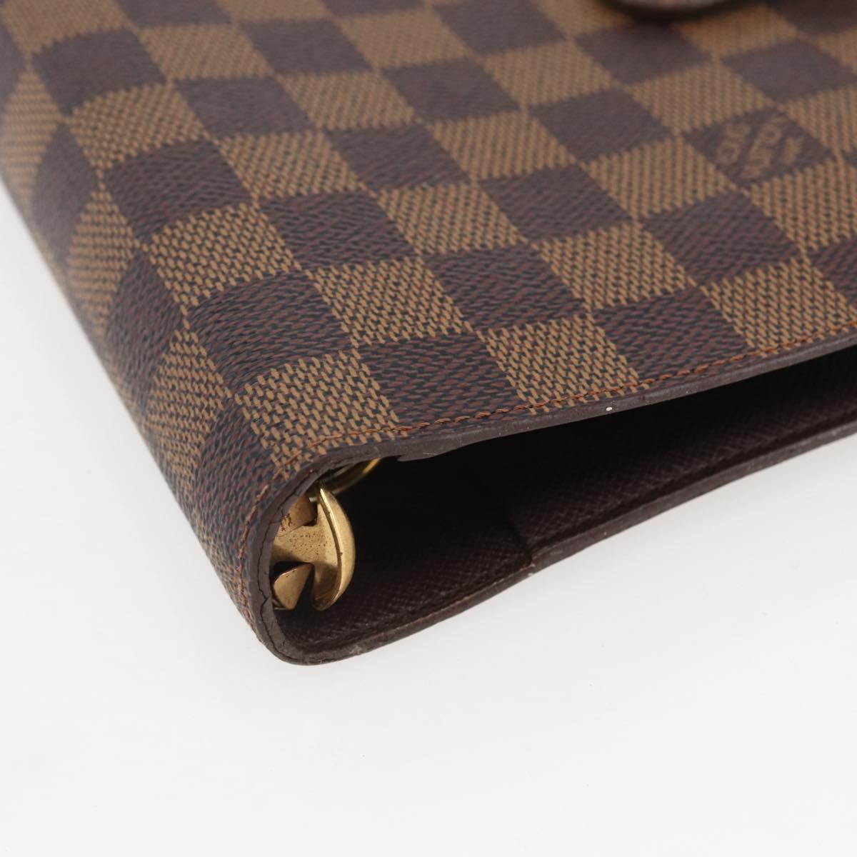LOUIS VUITTON Damier Ebene Agenda MM Day Planner Cover R20240 LV Auth 157613