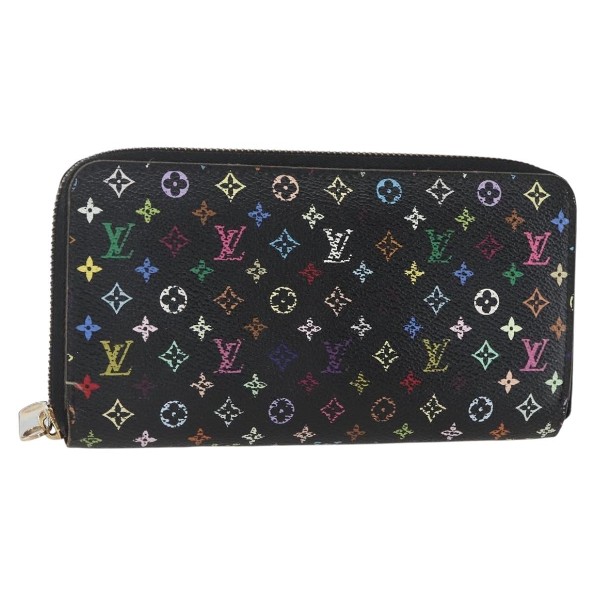LOUIS VUITTON Monogram Multicolor Zippy Wallet Wallet Black M60243 Auth 157617