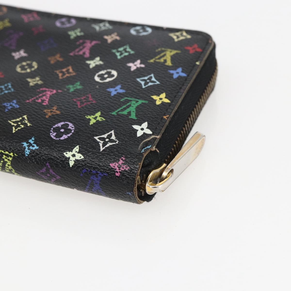 LOUIS VUITTON Monogram Multicolor Zippy Wallet Wallet Black M60243 Auth 157617
