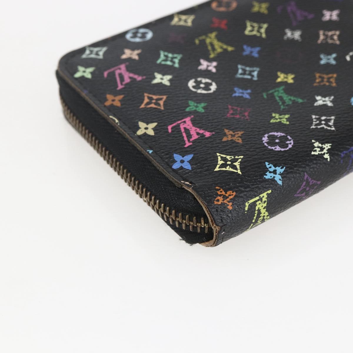 LOUIS VUITTON Monogram Multicolor Zippy Wallet Wallet Black M60243 Auth 157617