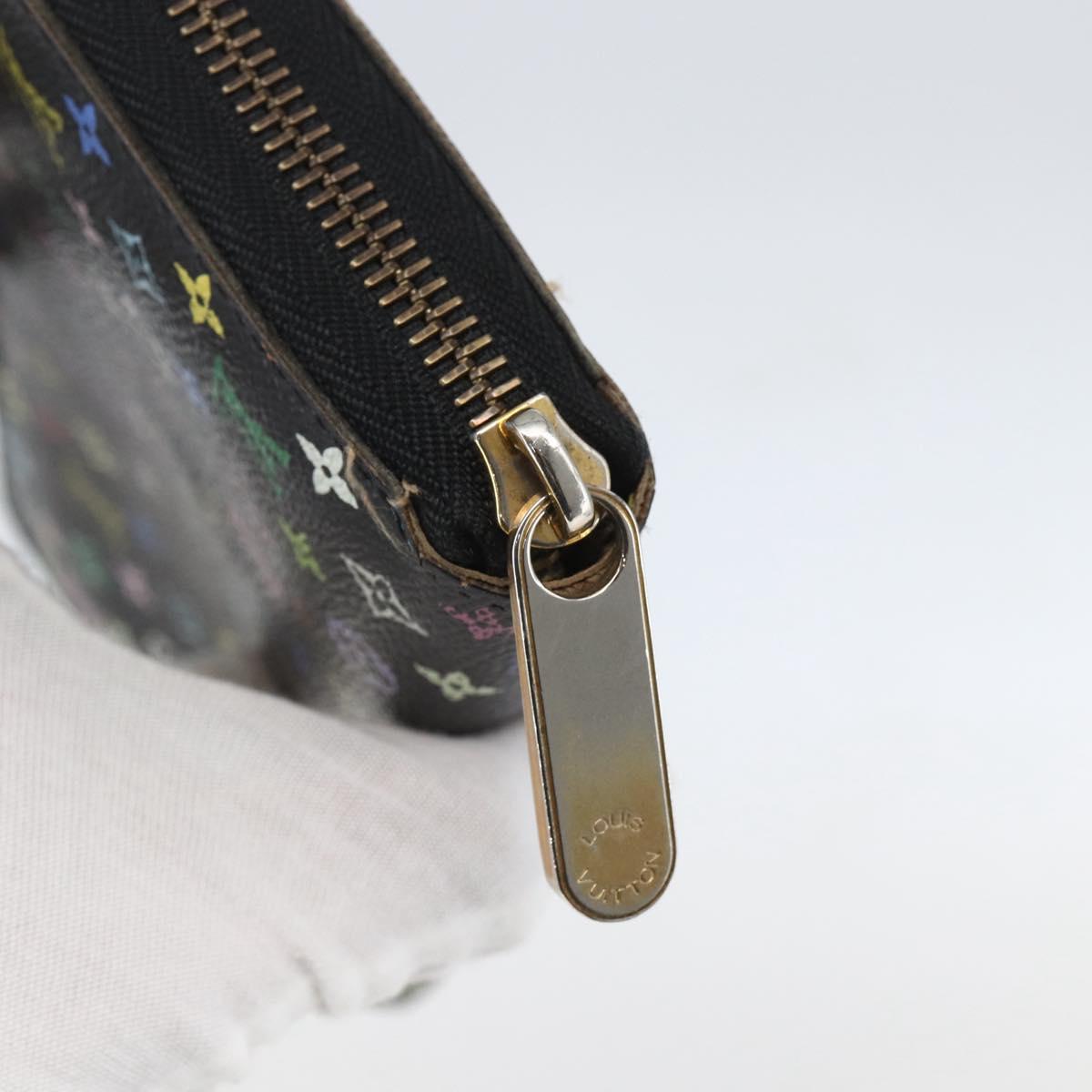 LOUIS VUITTON Monogram Multicolor Zippy Wallet Wallet Black M60243 Auth 157617
