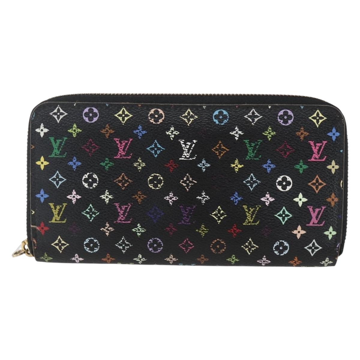 LOUIS VUITTON Monogram Multicolor Zippy Wallet Wallet Black M60243 Auth 157617
