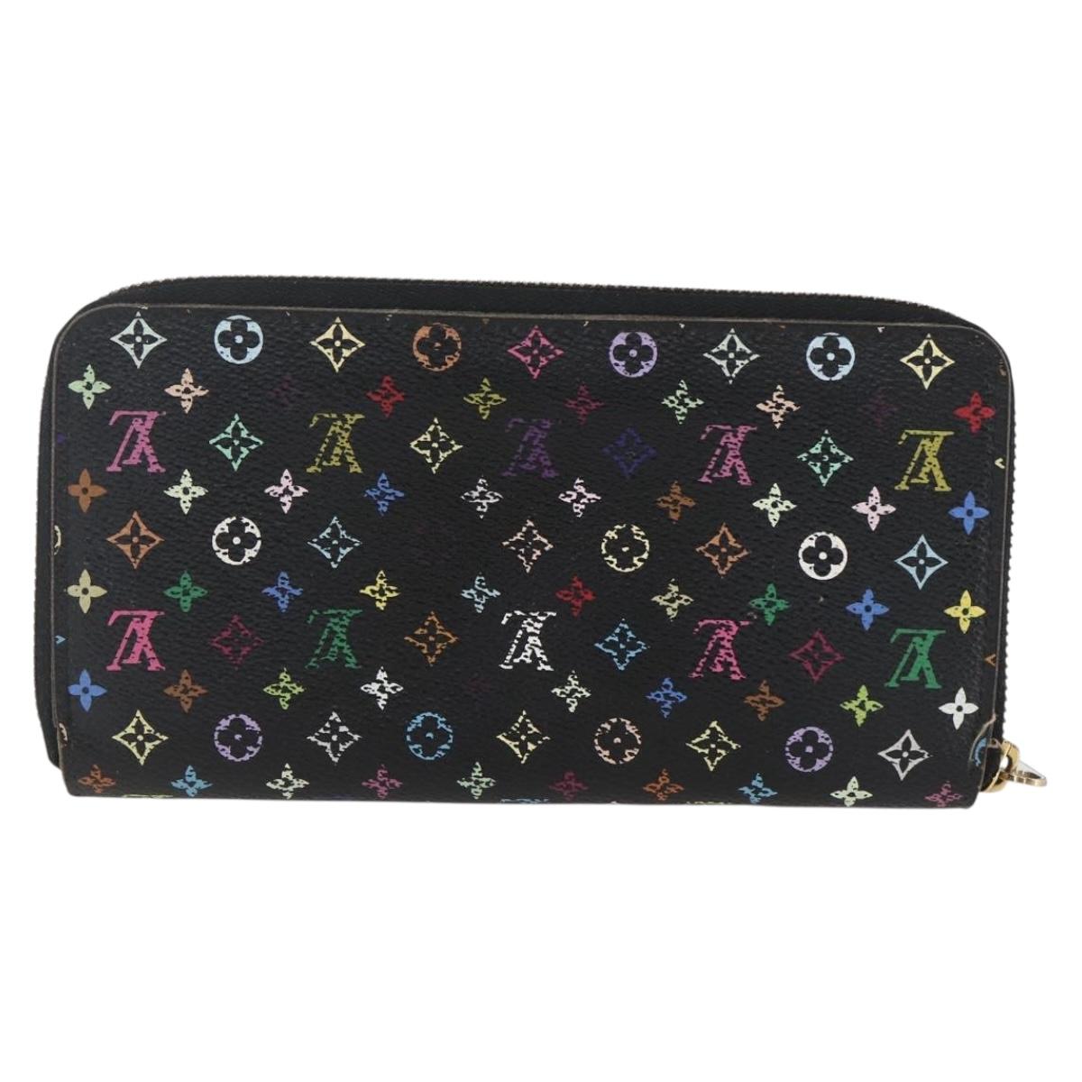 LOUIS VUITTON Monogram Multicolor Zippy Wallet Wallet Black M60243 Auth 157617