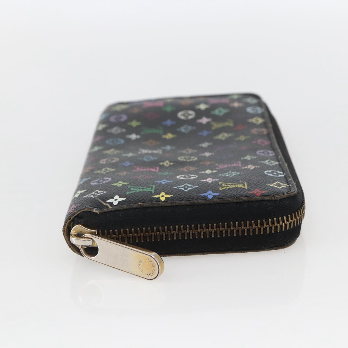 LOUIS VUITTON Monogram Multicolor Zippy Wallet Wallet Black M60243 Auth 157617