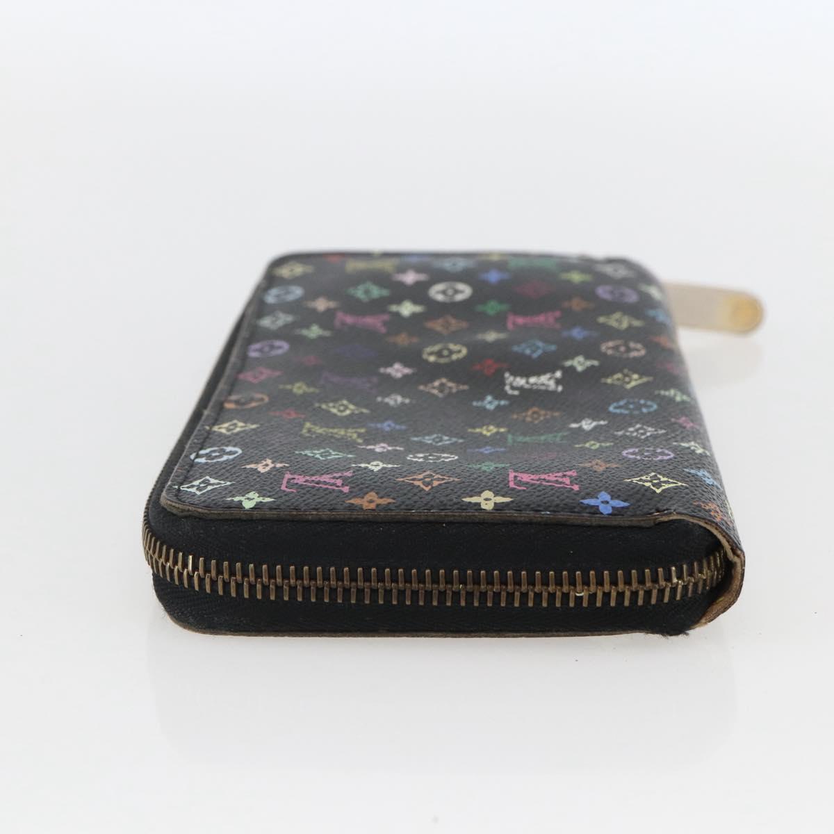 LOUIS VUITTON Monogram Multicolor Zippy Wallet Wallet Black M60243 Auth 157617