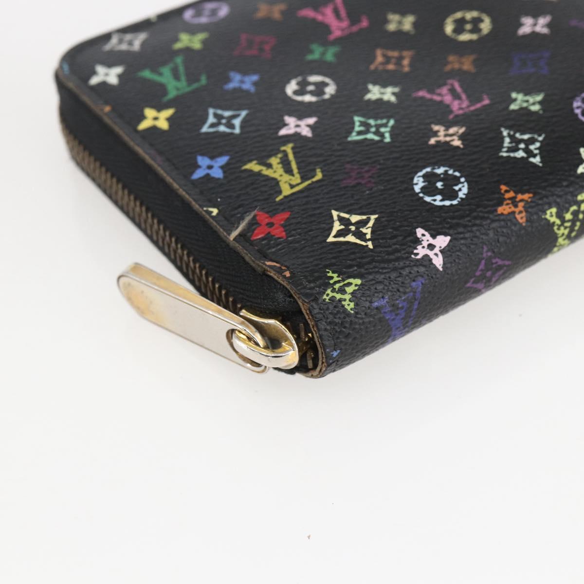 LOUIS VUITTON Monogram Multicolor Zippy Wallet Wallet Black M60243 Auth 157617