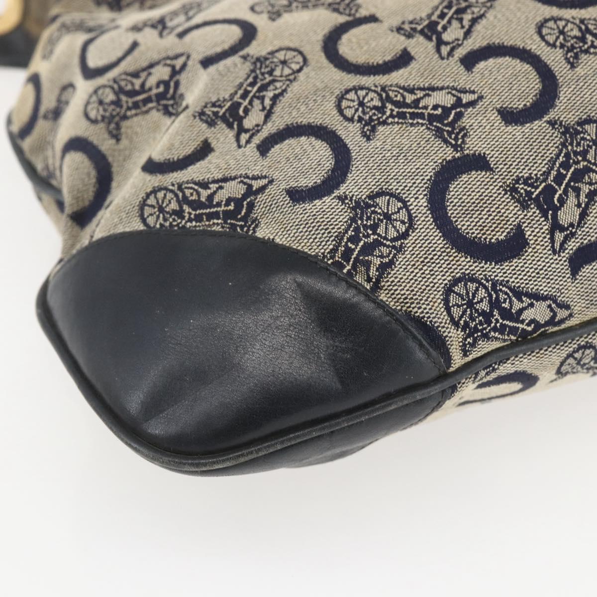 CELINE C Sulky Shoulder Bag Navy Gold Auth 157624