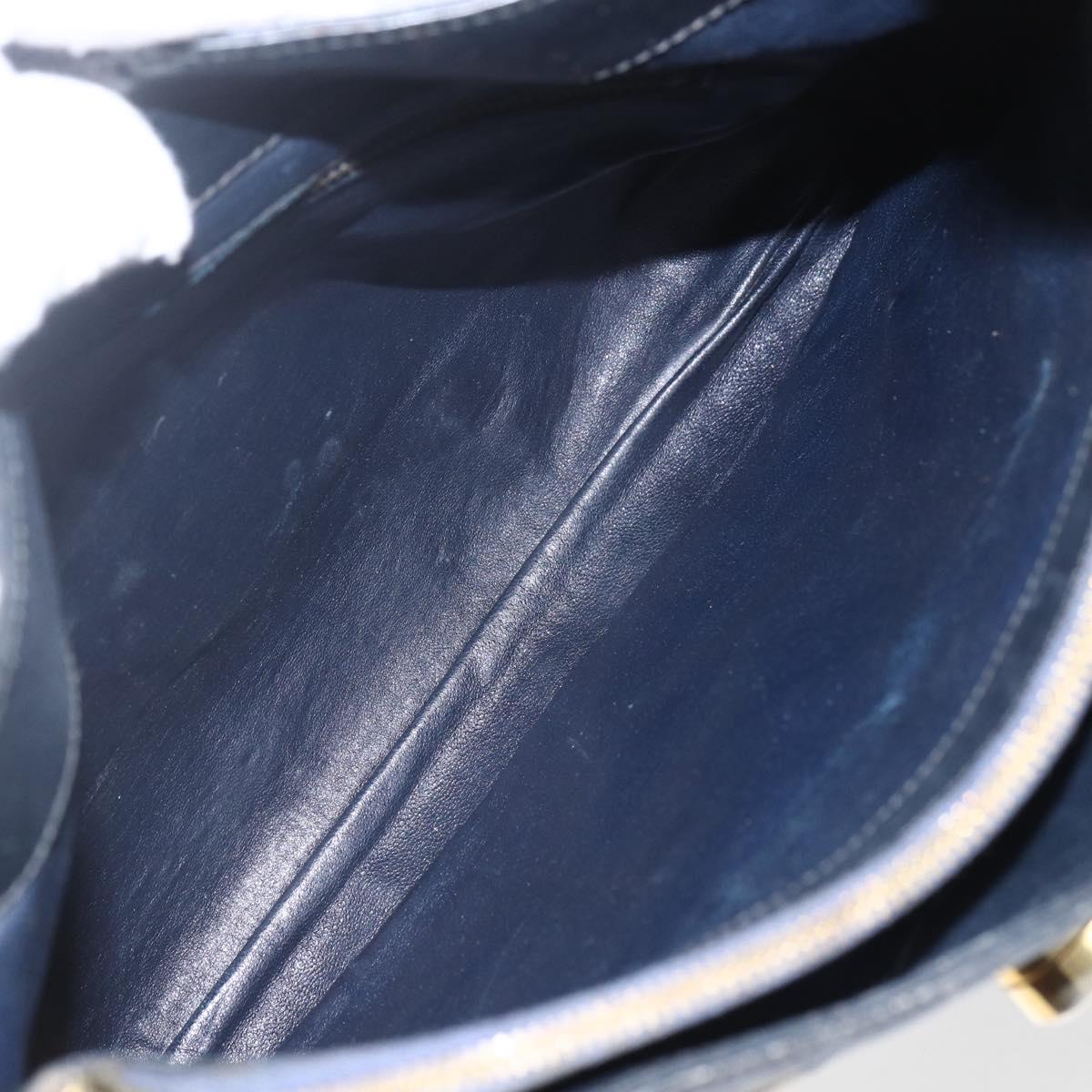 CELINE C Sulky Shoulder Bag Navy Gold Auth 157624