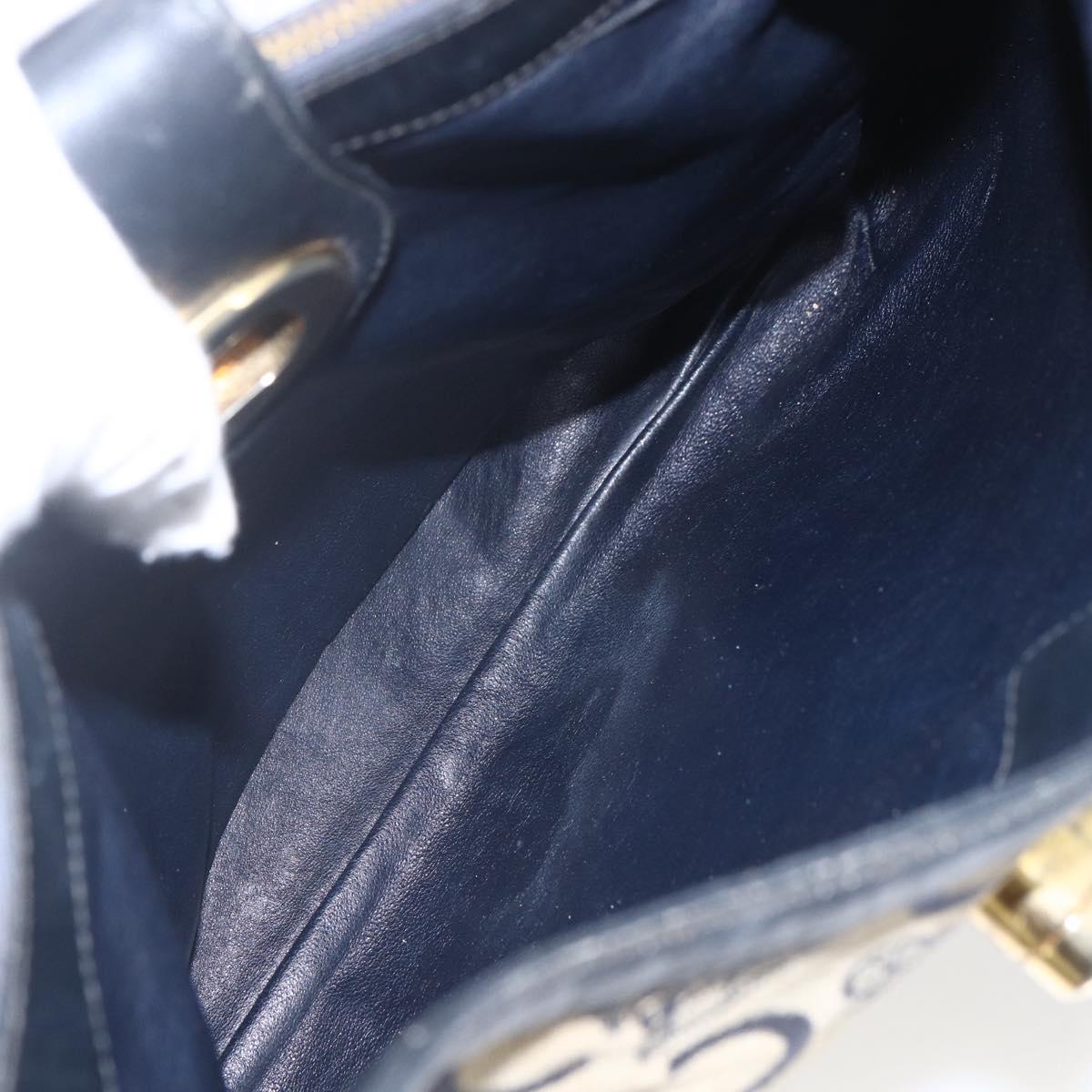CELINE C Sulky Shoulder Bag Navy Gold Auth 157624