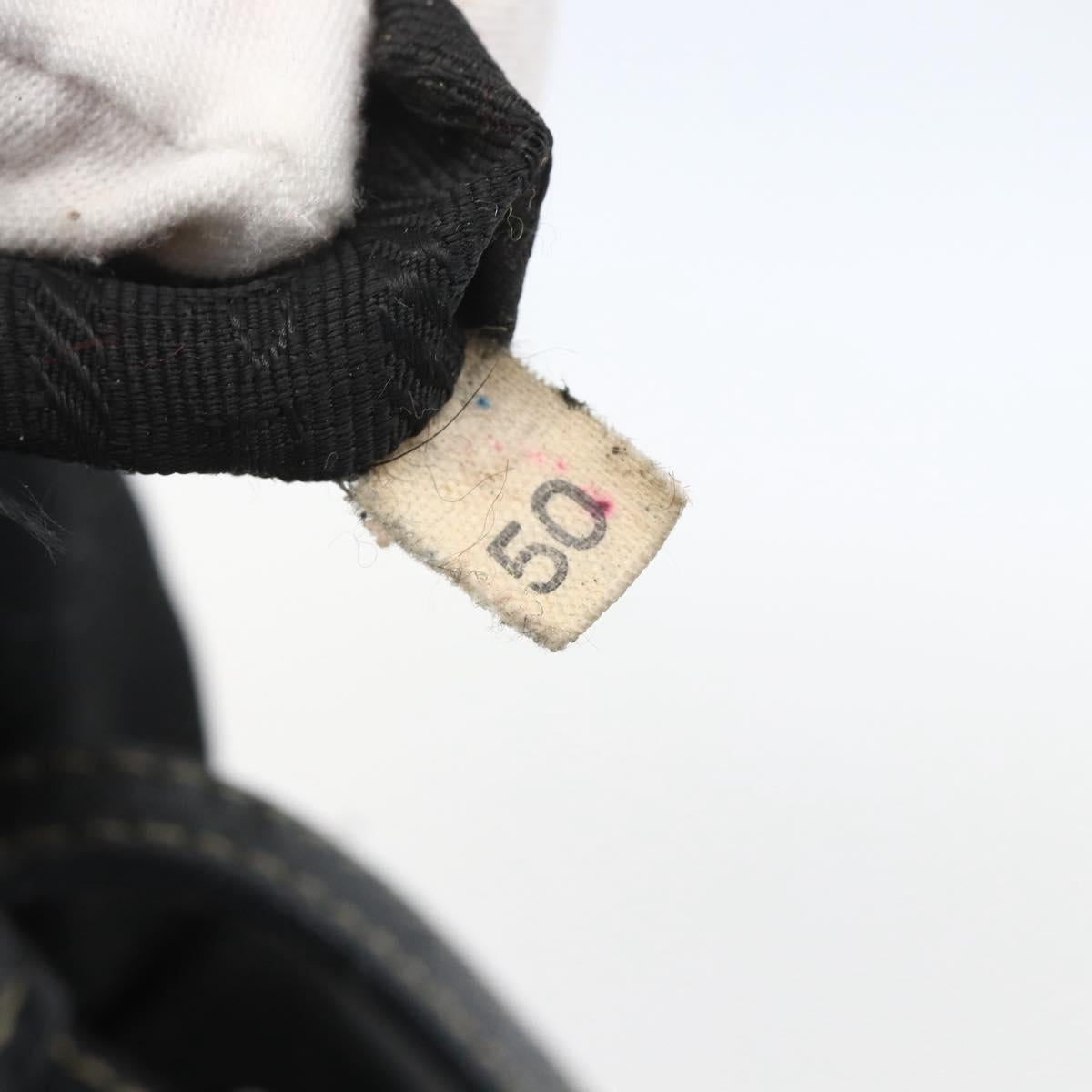 PRADA Tote Bag Nylon Black Silver Auth 157633