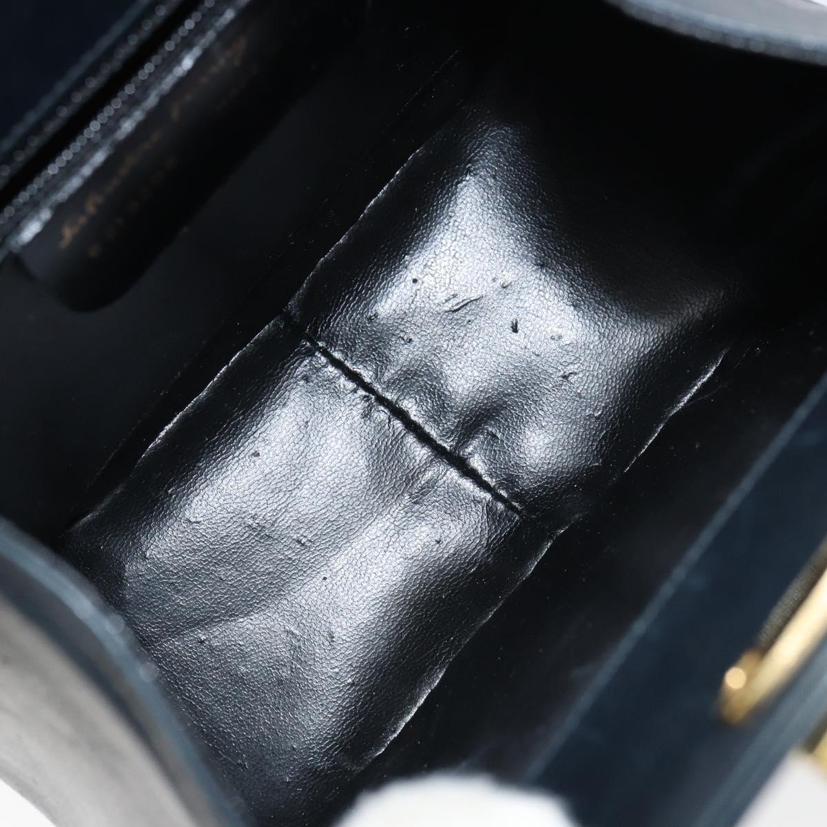 Salvatore Ferragamo Gancini Shoulder Bag Leather Navy Gold Auth 157634