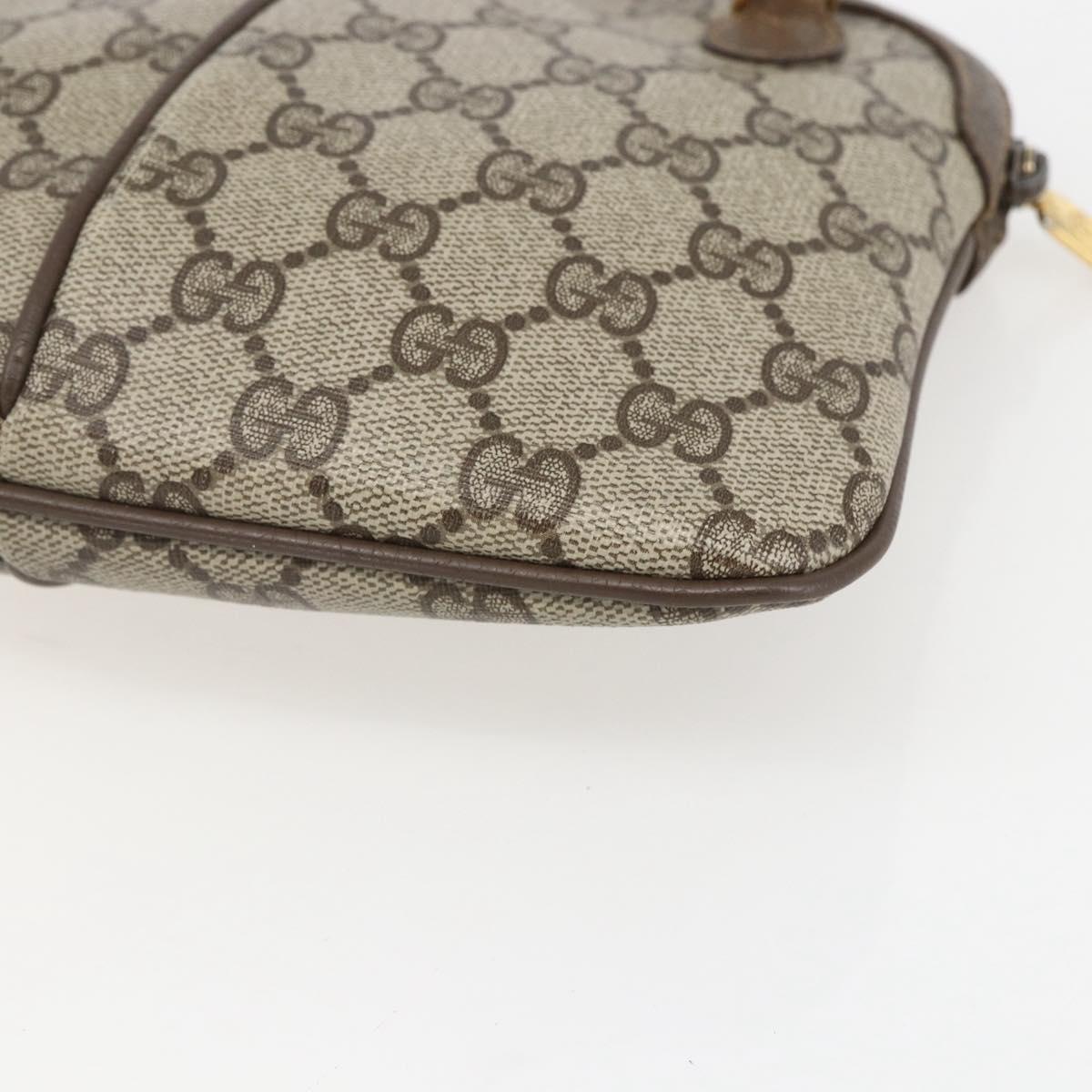 GUCCI GG Supreme Web Sherry Line Bag PVC Beige Gold 904 02 047 Auth 157639