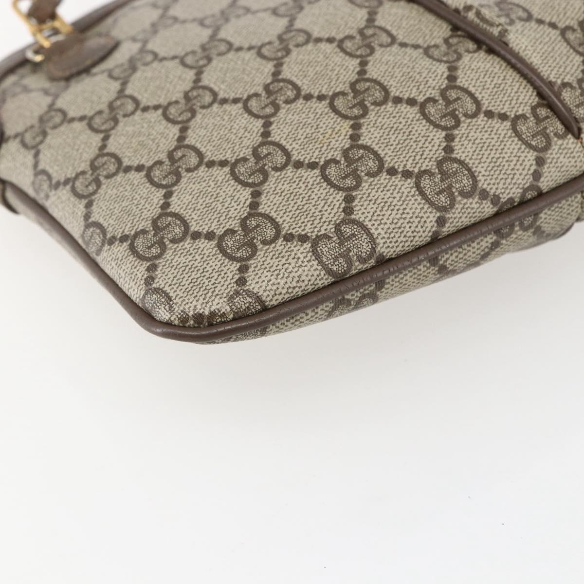 GUCCI GG Supreme Web Sherry Line Bag PVC Beige Gold 904 02 047 Auth 157639