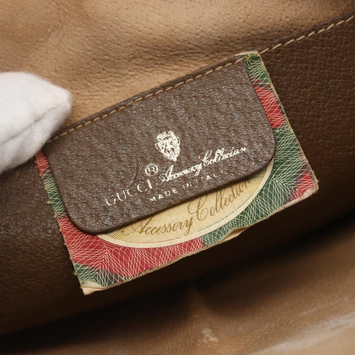 GUCCI GG Supreme Web Sherry Line Bag PVC Beige Gold 904 02 047 Auth 157639