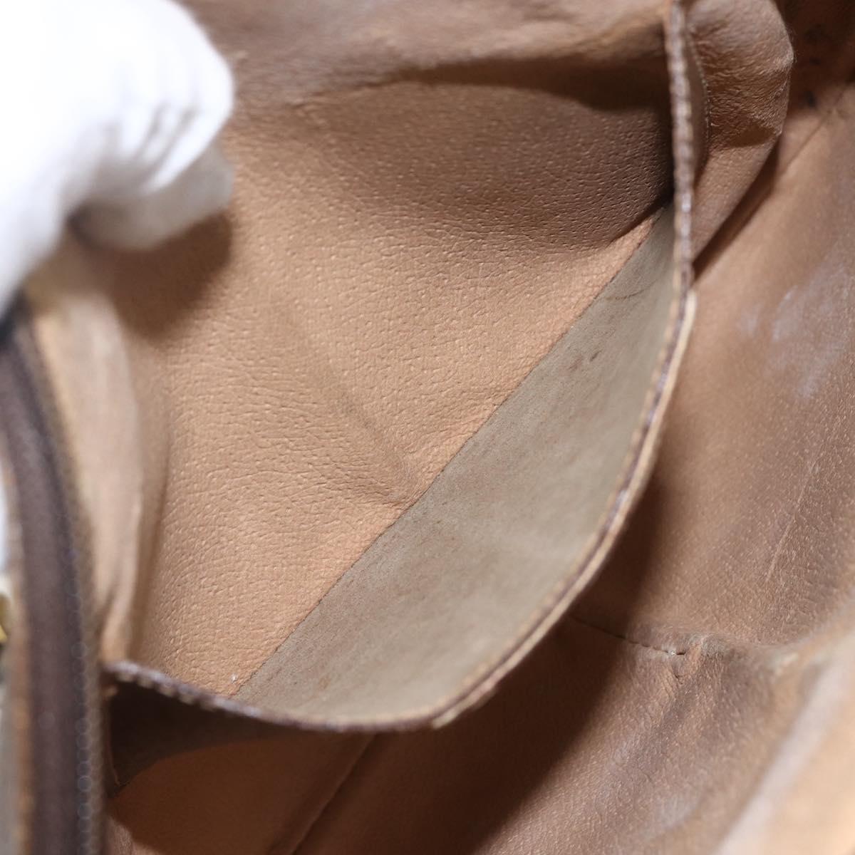 GUCCI GG Supreme Web Sherry Line Bag PVC Beige Gold 904 02 047 Auth 157639