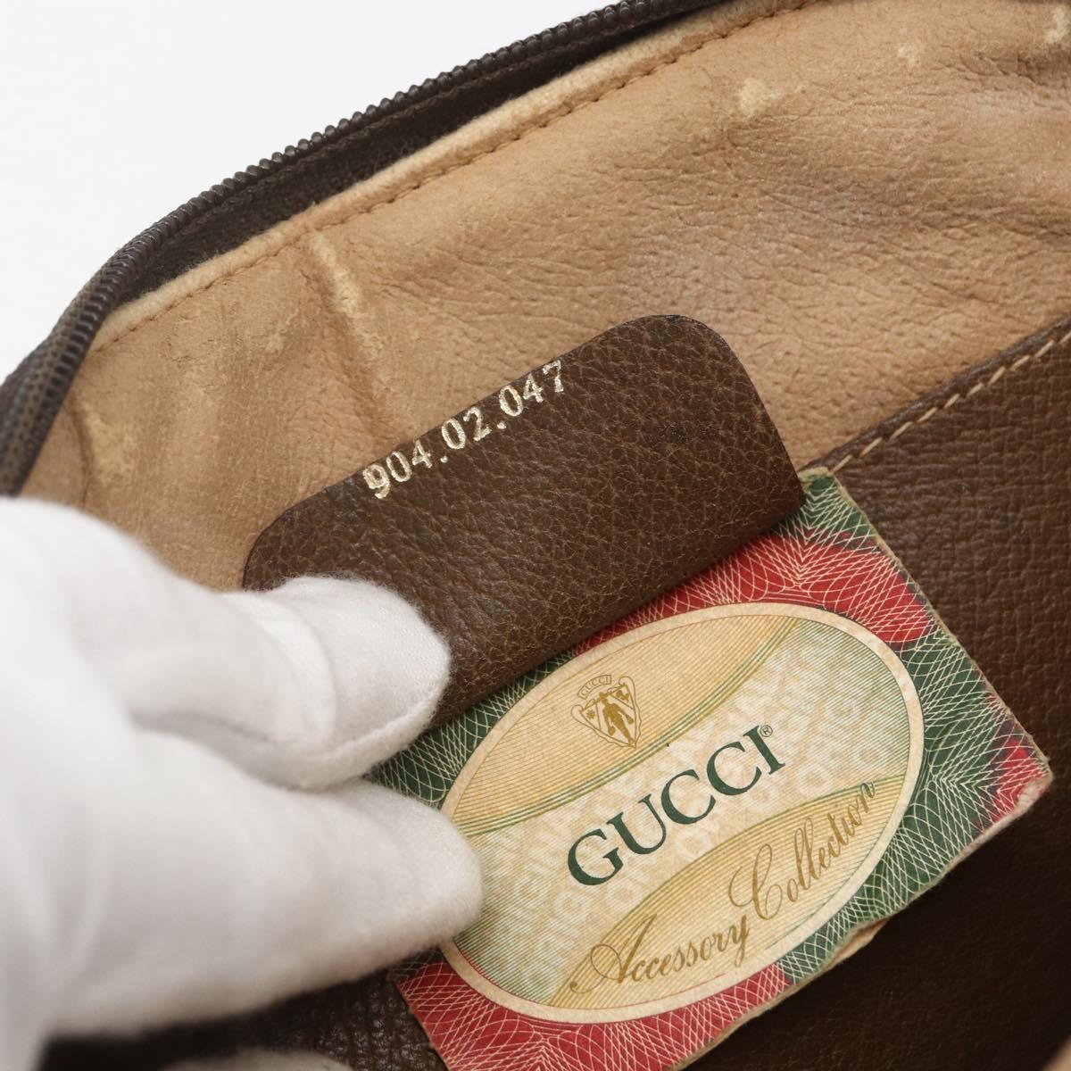 GUCCI GG Supreme Web Sherry Line Bag PVC Beige Gold 904 02 047 Auth 157639