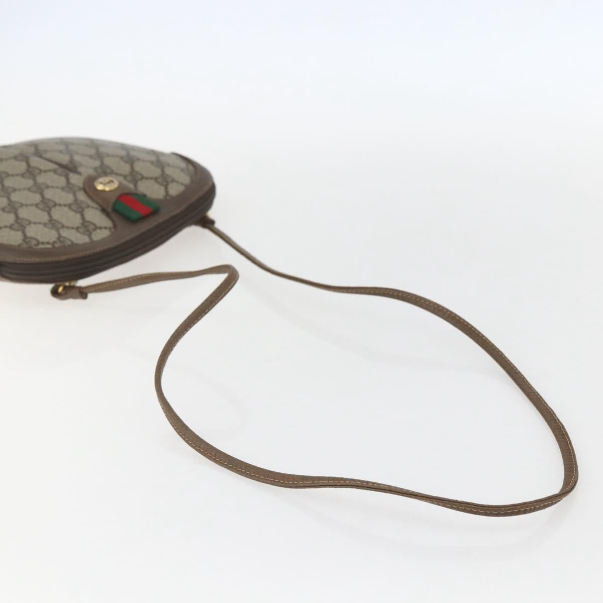 GUCCI GG Supreme Web Sherry Line Bag PVC Beige Gold 904 02 047 Auth 157639